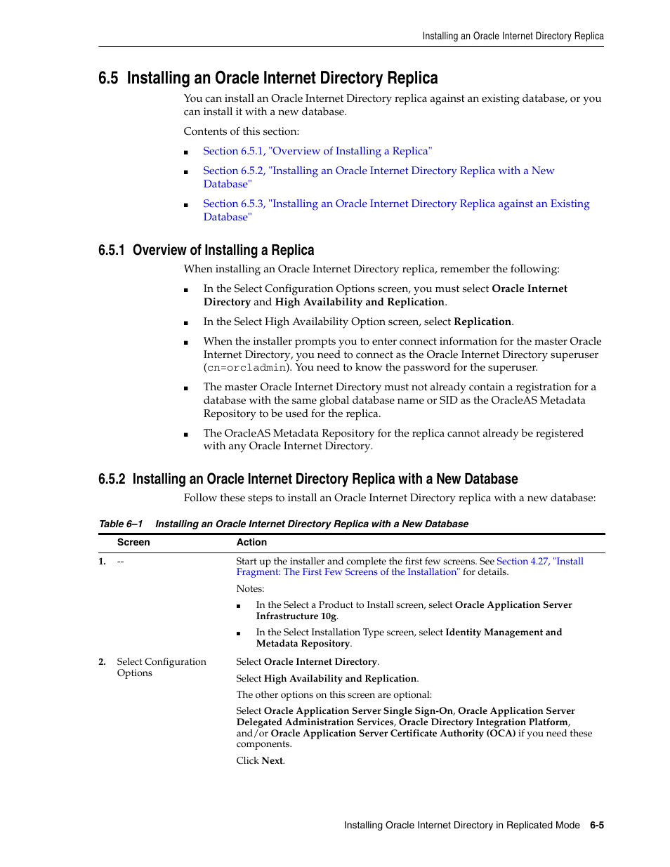 5 installing an oracle internet directory replica, 1 overview of installing a replica | Oracle B32100-01 User Manual | Page 113 / 258