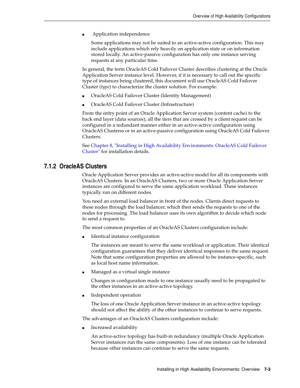 2 oracleas clusters, Section 7.1.2, "oracleas clusters | Oracle B32100-01 User Manual | Page 121 / 258