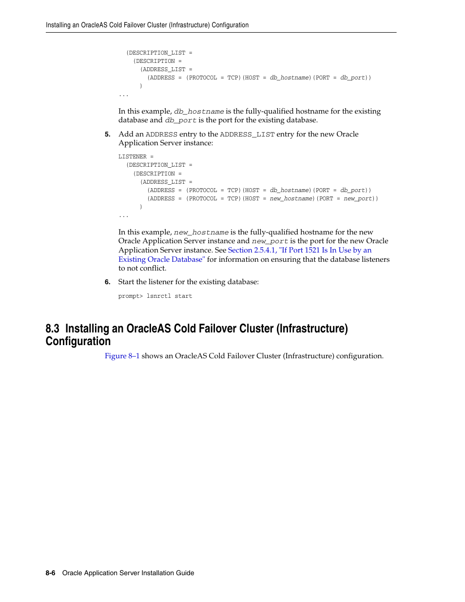 Section 8.3 | Oracle B32100-01 User Manual | Page 130 / 258