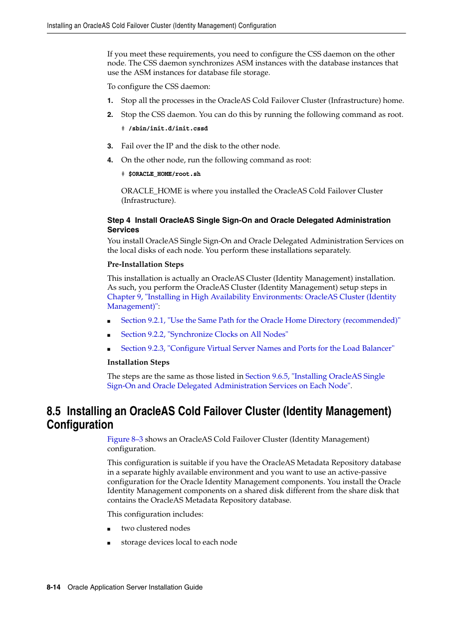 Section 8.5 | Oracle B32100-01 User Manual | Page 138 / 258