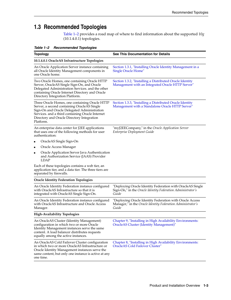 3 recommended topologies, Recommende | Oracle B32100-01 User Manual | Page 17 / 258