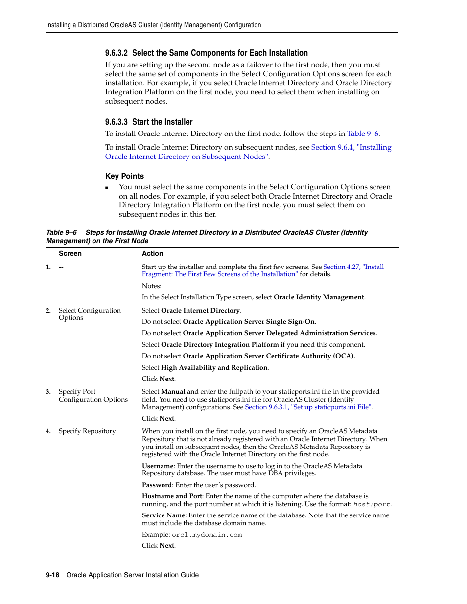 2 select the same components for each installation, 3 start the installer | Oracle B32100-01 User Manual | Page 176 / 258