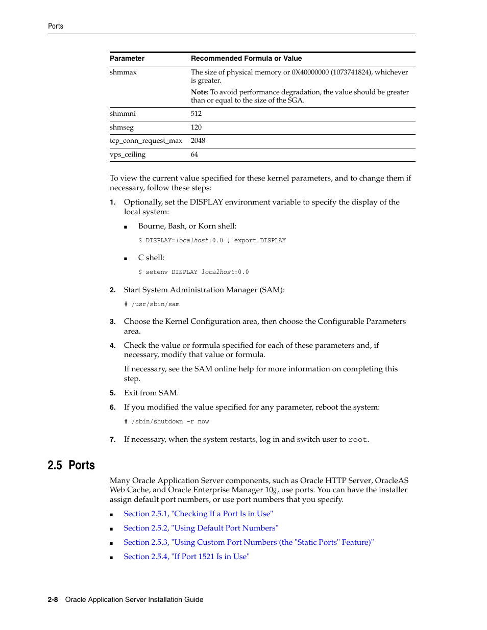 5 ports, Ports, Section 2.5, "ports | Oracle B32100-01 User Manual | Page 32 / 258