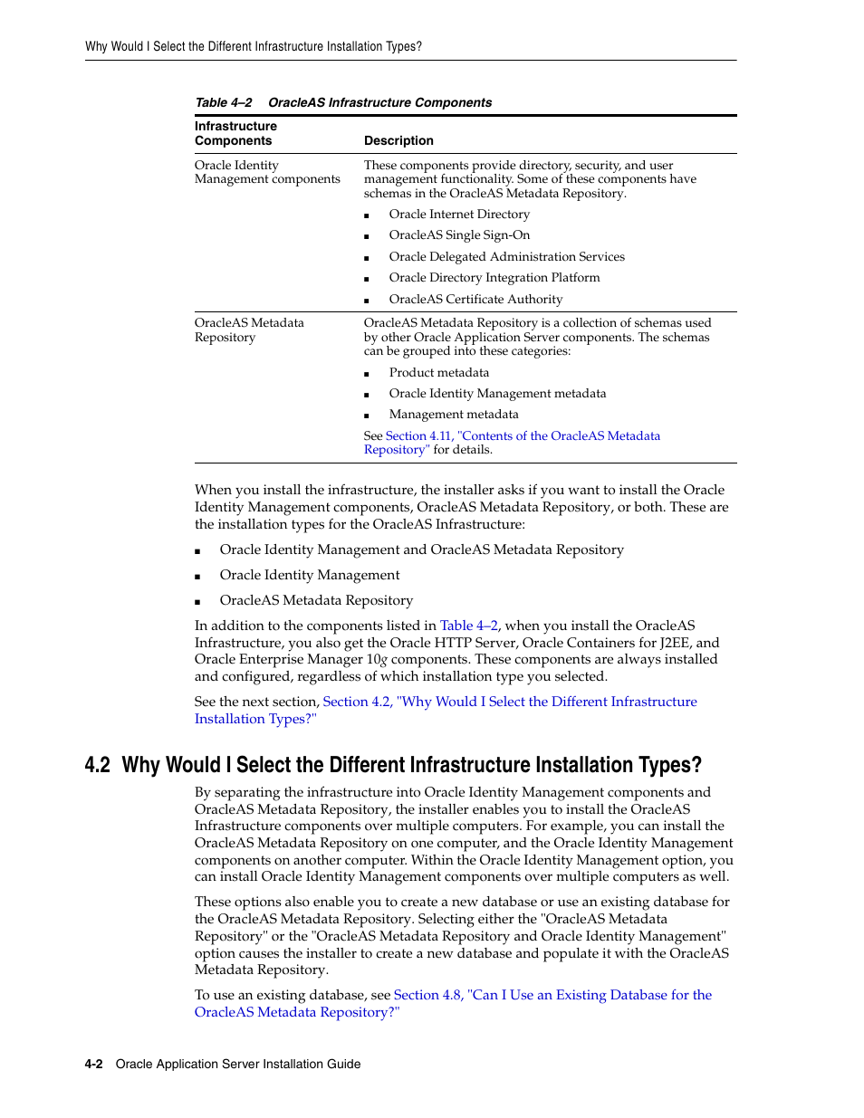 Why would i, Table 4–2, Descr | Oracle B32100-01 User Manual | Page 64 / 258