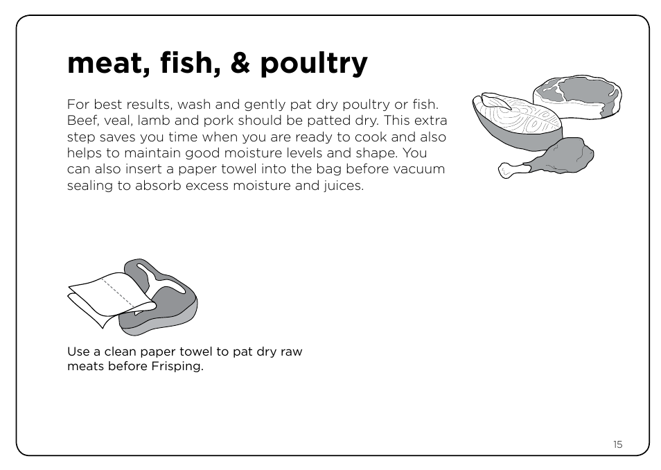 Meat, fish, & poultry | Oliso Freshkeeper 500 User Manual | Page 15 / 28