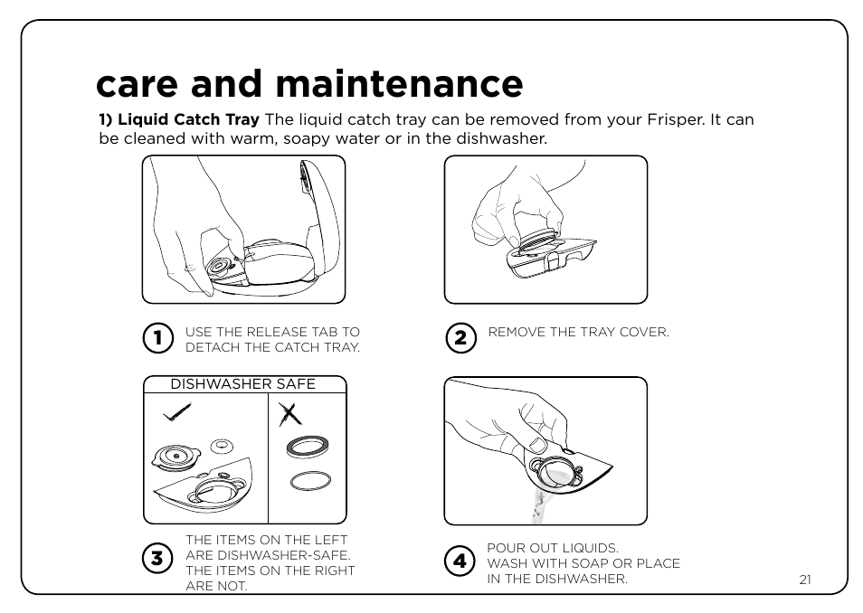 Care and maintenance | Oliso Freshkeeper 500 User Manual | Page 21 / 28