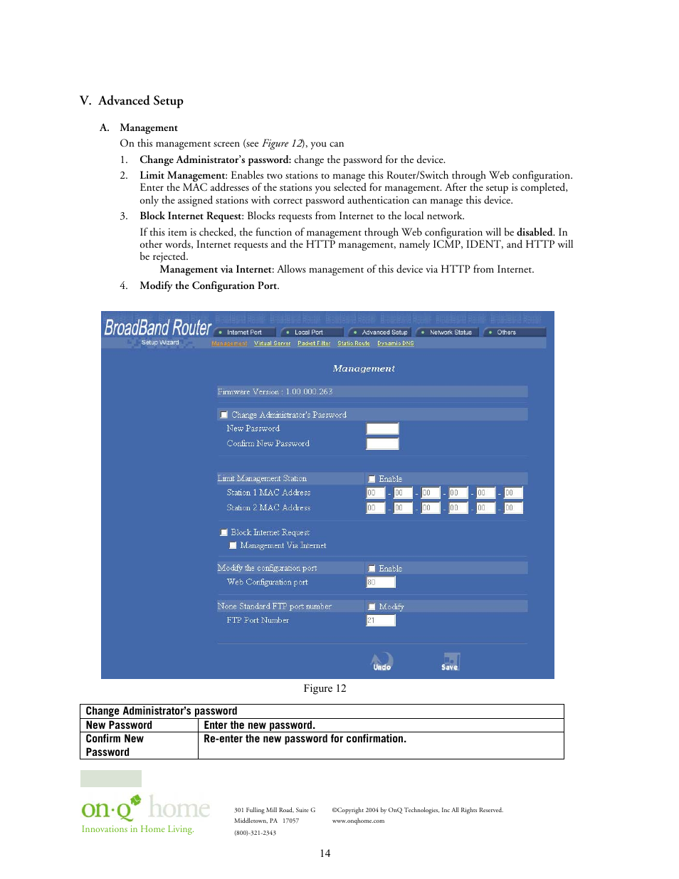 V. advanced setup | On-Q/Legrand 364732-01 User Manual | Page 17 / 37