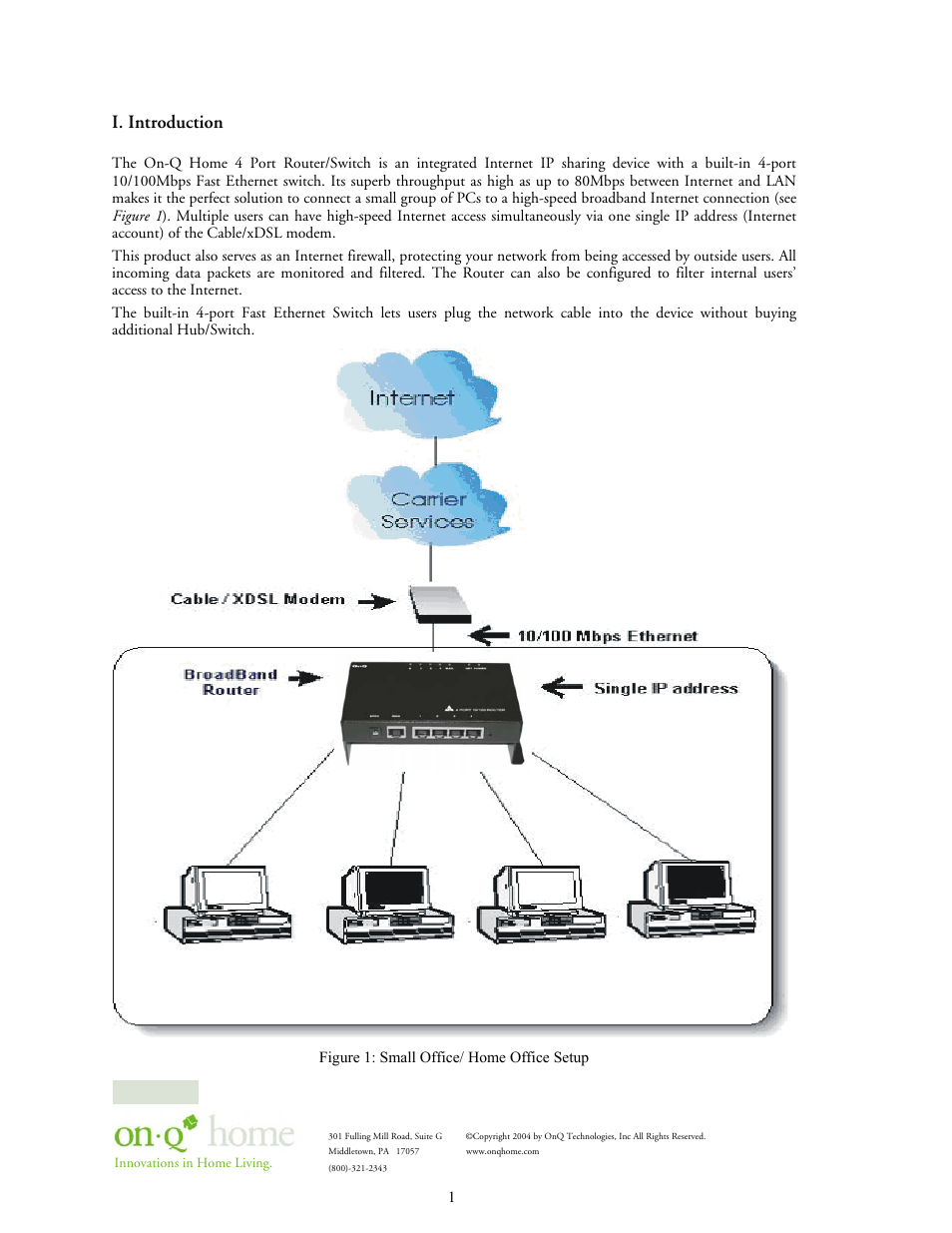 I. introduction | On-Q/Legrand 364732-01 User Manual | Page 4 / 37