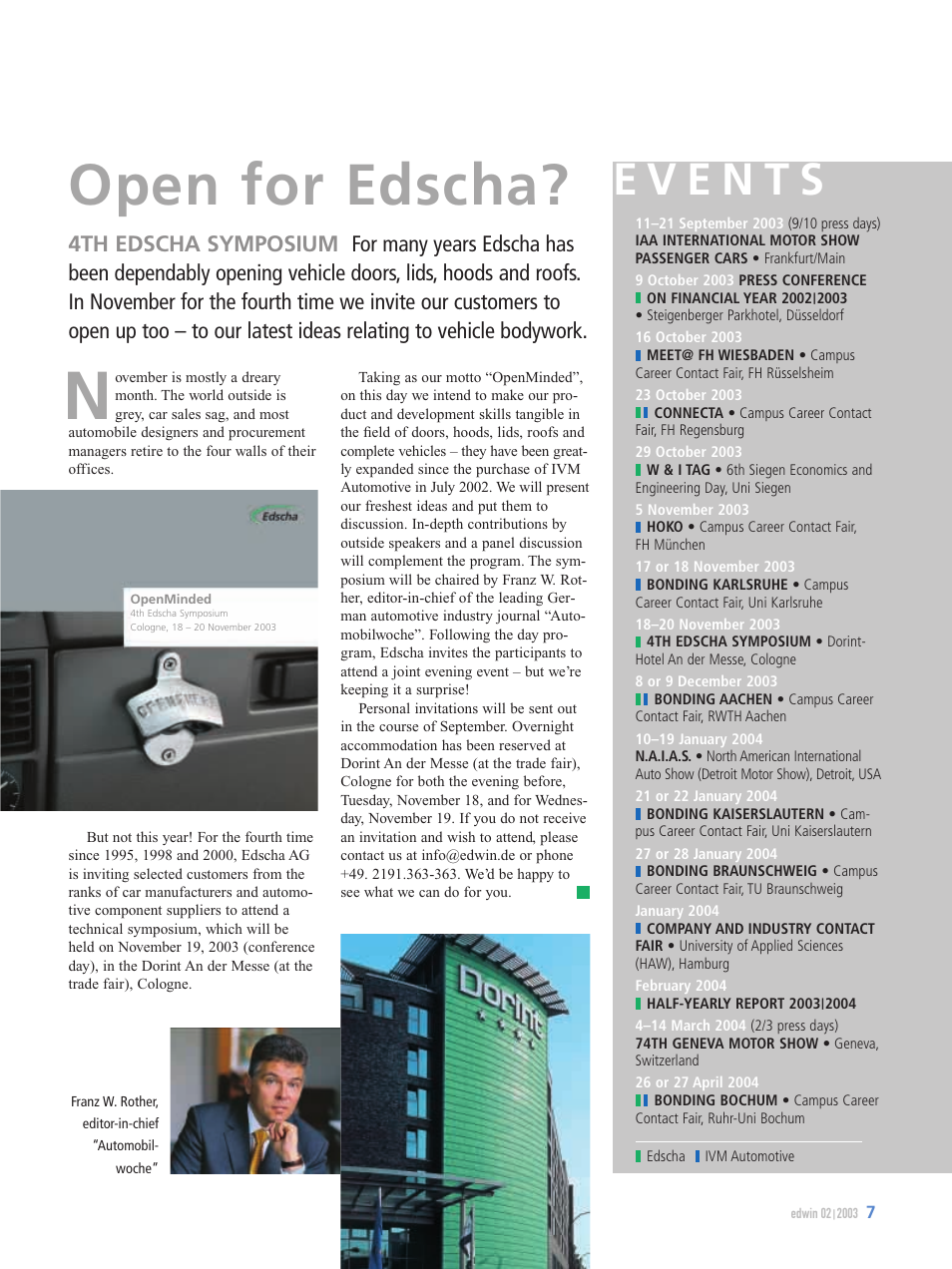 Open for edscha | OPEL Edwin VW T5 User Manual | Page 7 / 28