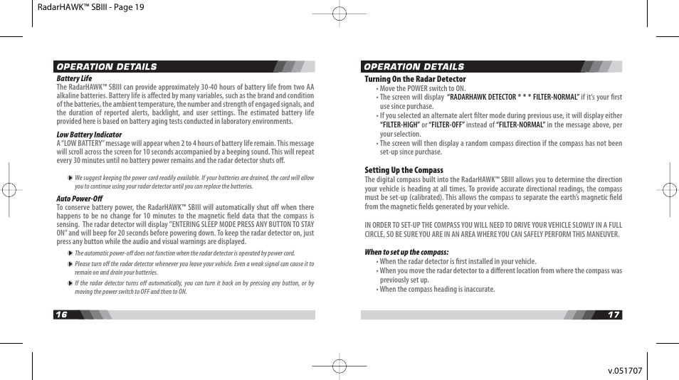 Radarhawk-sbiii-manual-051707-10.pdf | Q3 Innovations RADARHAWK SBIII User Manual | Page 10 / 16