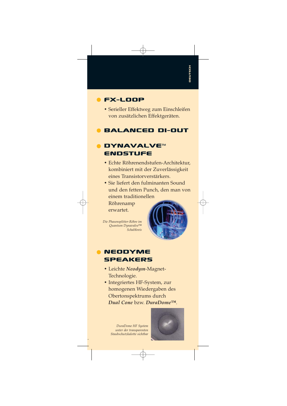 Fx-loop balanced di-out neodyme speakers, Dynavalve, Endstufe | Quantum Audio Speaker User Manual | Page 9 / 28