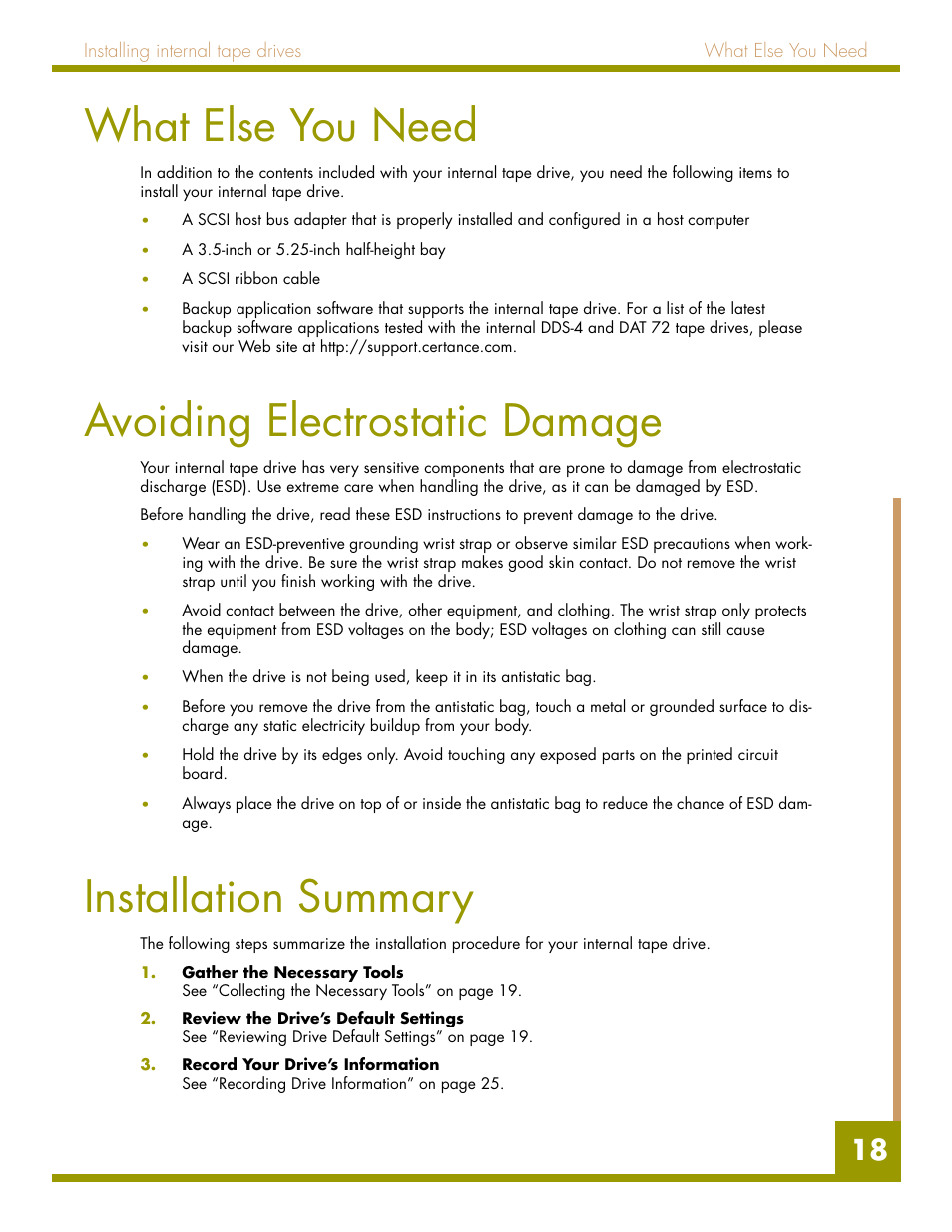 What else you need, Avoiding electrostatic damage, Installation summary | Quantum Audio drive DDS-4 User Manual | Page 18 / 62