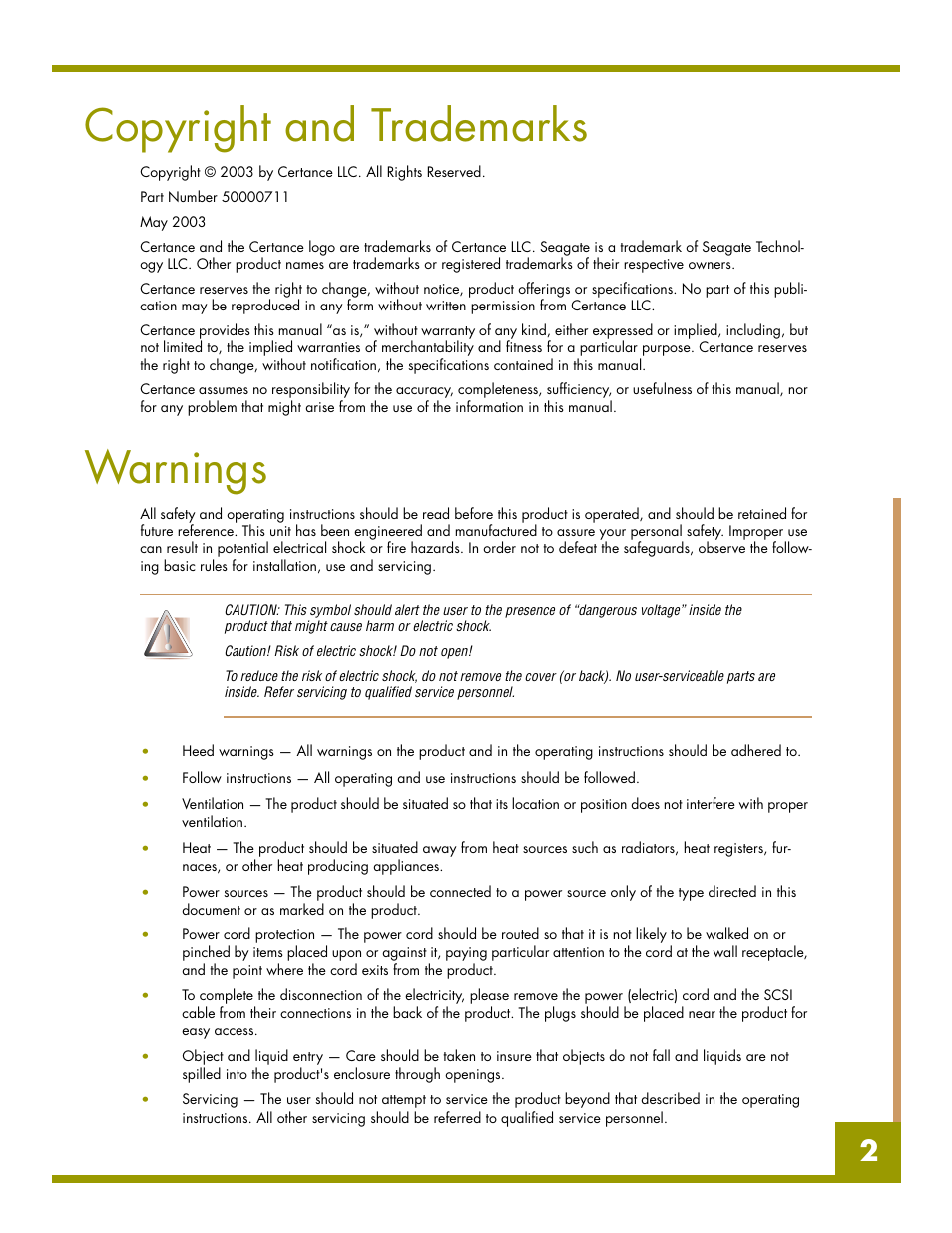 Copyright and trademarks, Warnings | Quantum Audio drive DDS-4 User Manual | Page 2 / 62