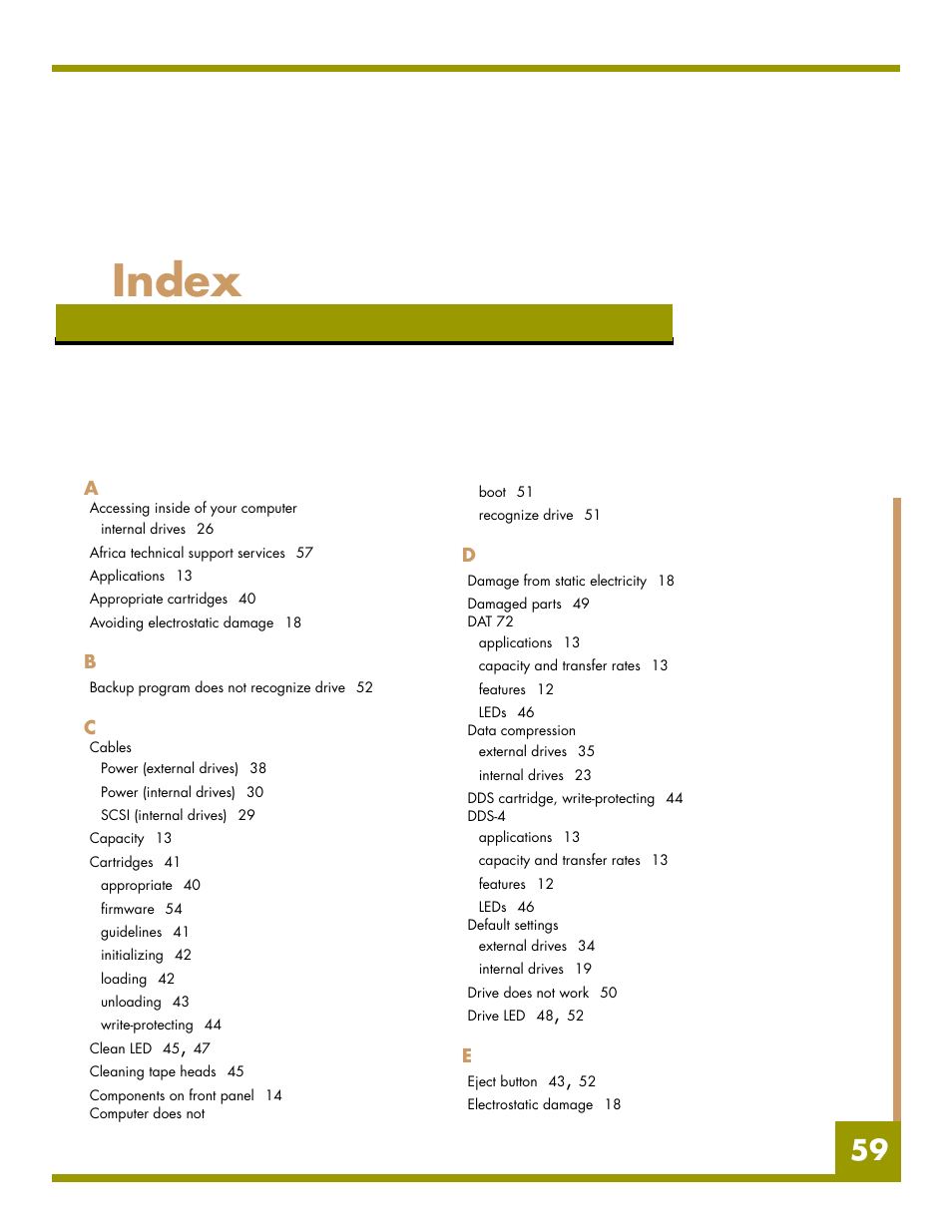 Index | Quantum Audio drive DDS-4 User Manual | Page 59 / 62