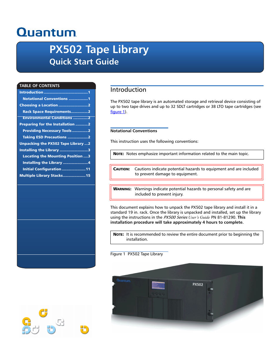 Quantum Audio Tape Library PX502 User Manual | 16 pages