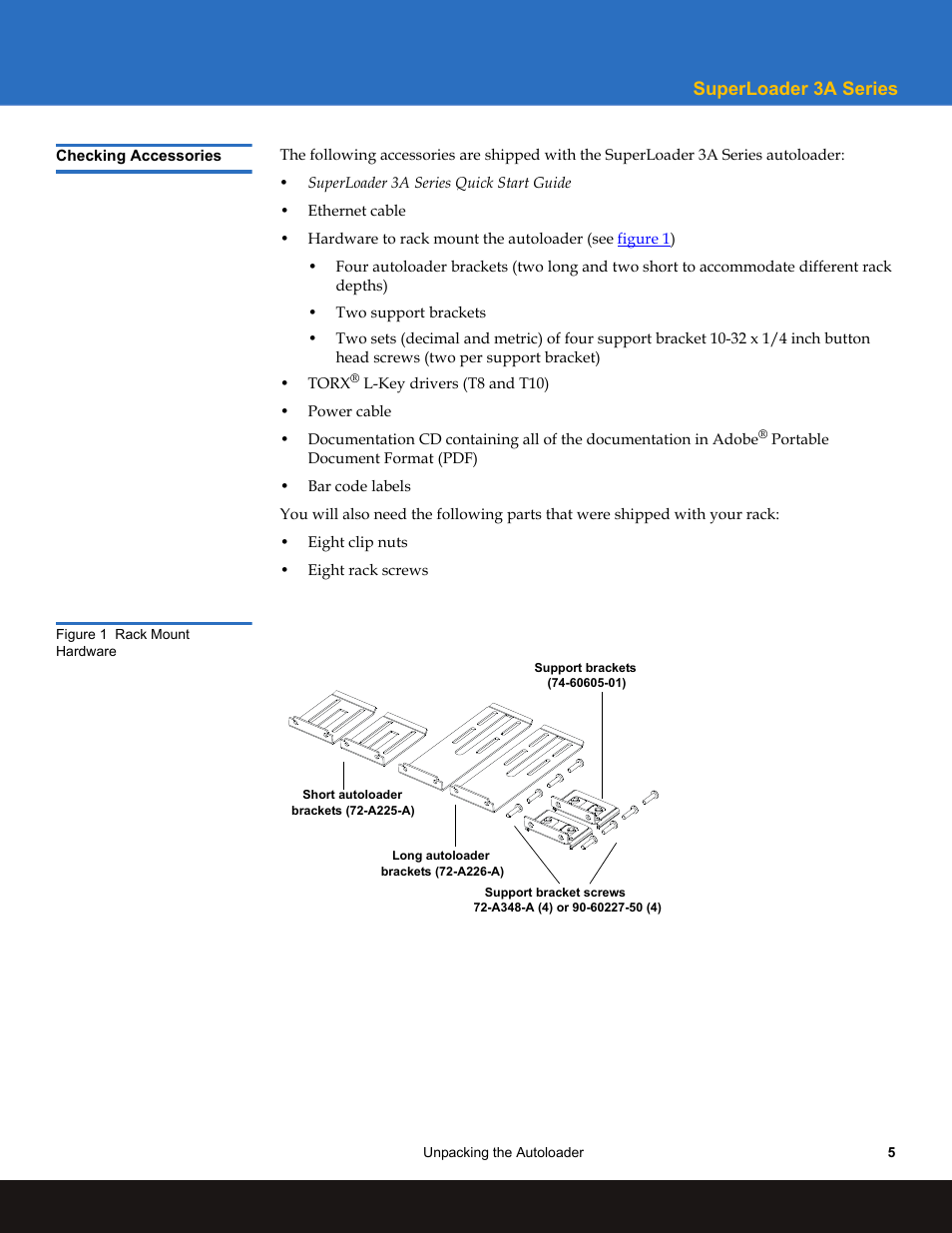 Checking accessories, Superloader 3a series | Quantum Audio SuperLoader 3A Series User Manual | Page 5 / 14