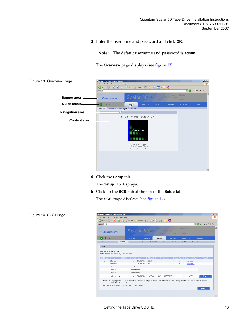 Quantum Audio Tape Drive Scalar 50 User Manual | Page 13 / 24