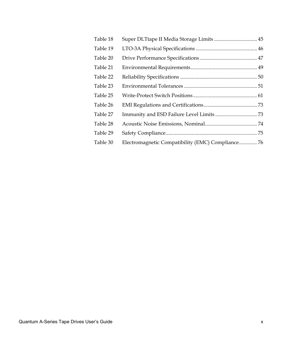 Quantum Audio Tape Drives A-Series User Manual | Page 10 / 105