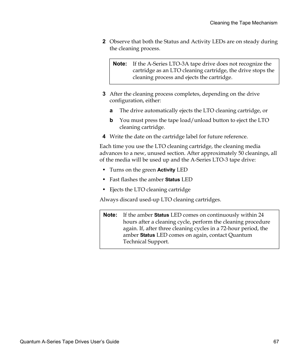 Quantum Audio Tape Drives A-Series User Manual | Page 83 / 105