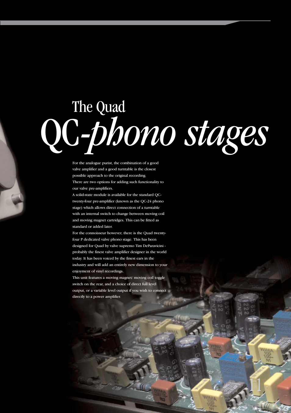 Qc- phono stages, The quad | QUAD Vaccume Tube Amplifier Systems User Manual | Page 11 / 16