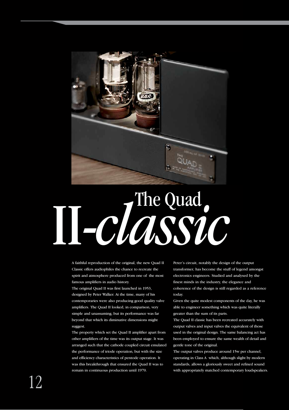 Ii- classic, The quad | QUAD Vaccume Tube Amplifier Systems User Manual | Page 12 / 16