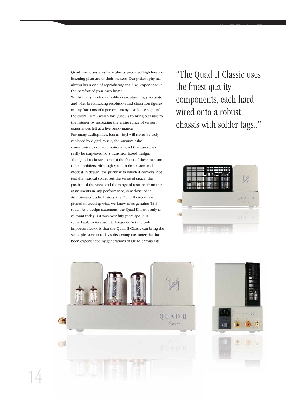 QUAD Vaccume Tube Amplifier Systems User Manual | Page 14 / 16