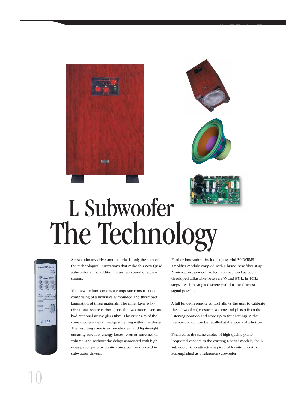 The technology, L subwoofer | QUAD Floorstanding Speaker L Series User Manual | Page 10 / 12