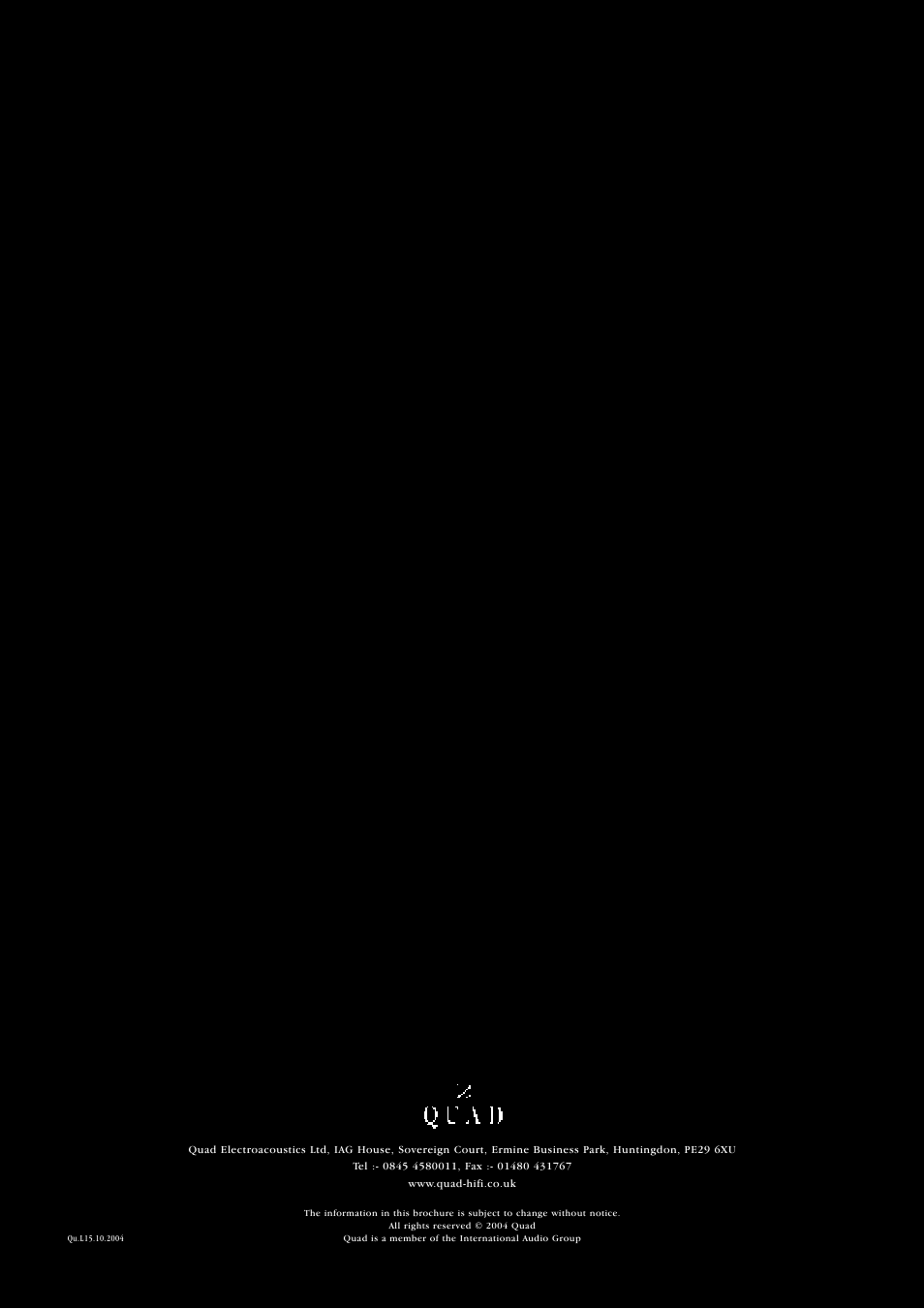 QUAD Floorstanding Speaker L Series User Manual | Page 12 / 12