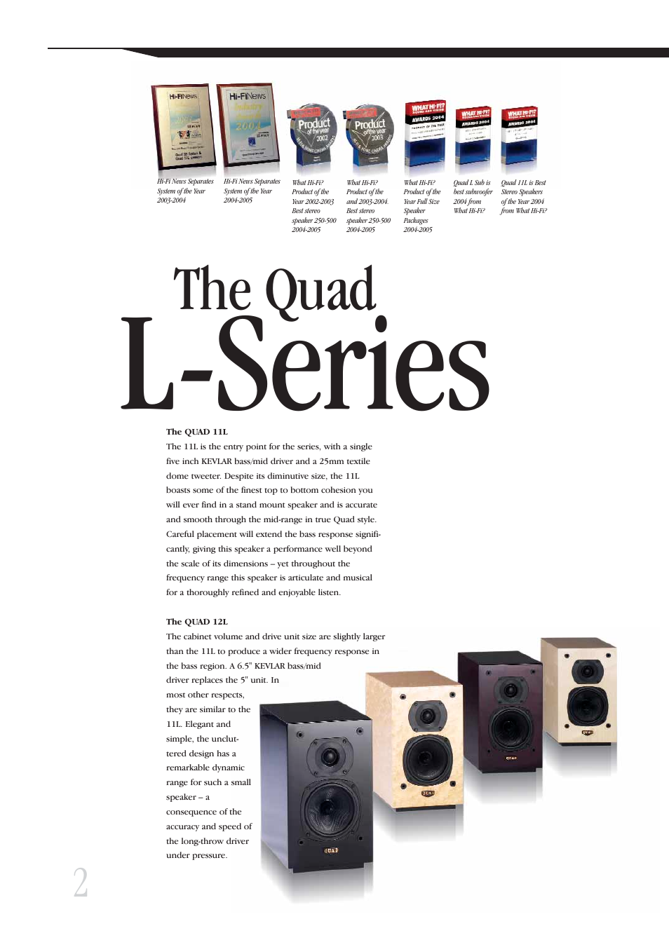 L-series, The quad | QUAD Floorstanding Speaker L Series User Manual | Page 2 / 12