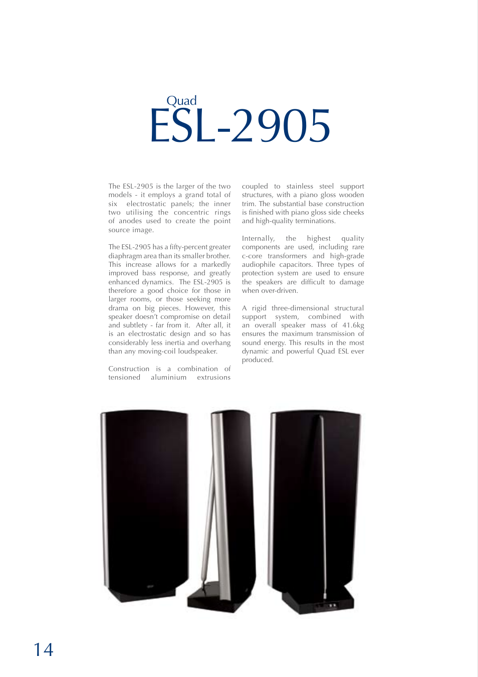 Esl-2905 | QUAD ESL 2805 User Manual | Page 14 / 20