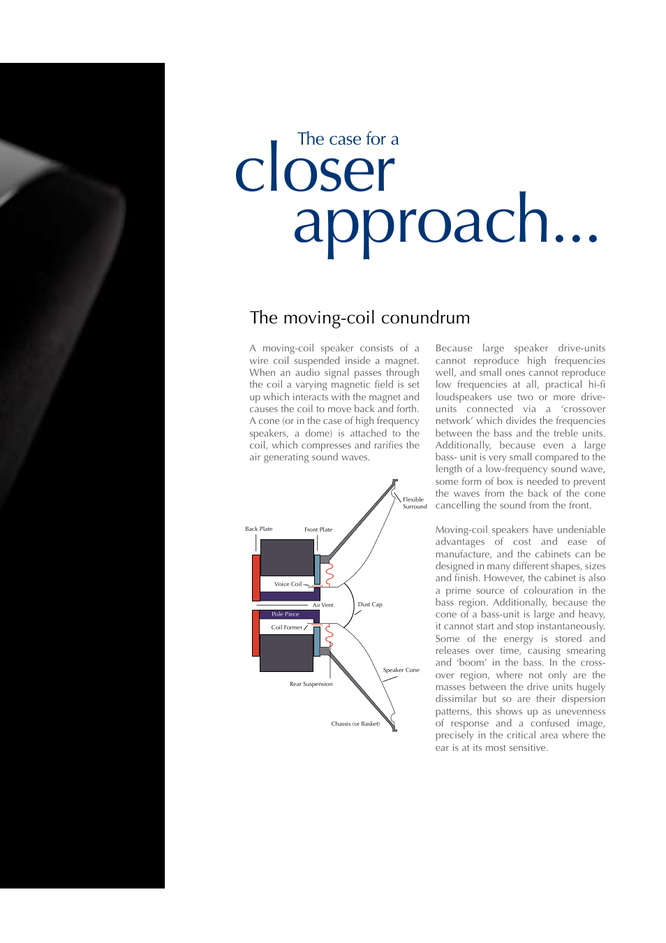 Closer approach, The moving-coil conundrum the case for a | QUAD ESL 2805 User Manual | Page 5 / 20