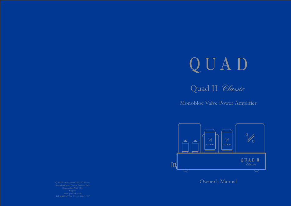 QUAD Monobloc Valve Power Amplifier II Classic User Manual | 4 pages