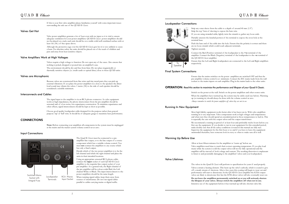 QUAD Monobloc Valve Power Amplifier II Classic User Manual | Page 4 / 4