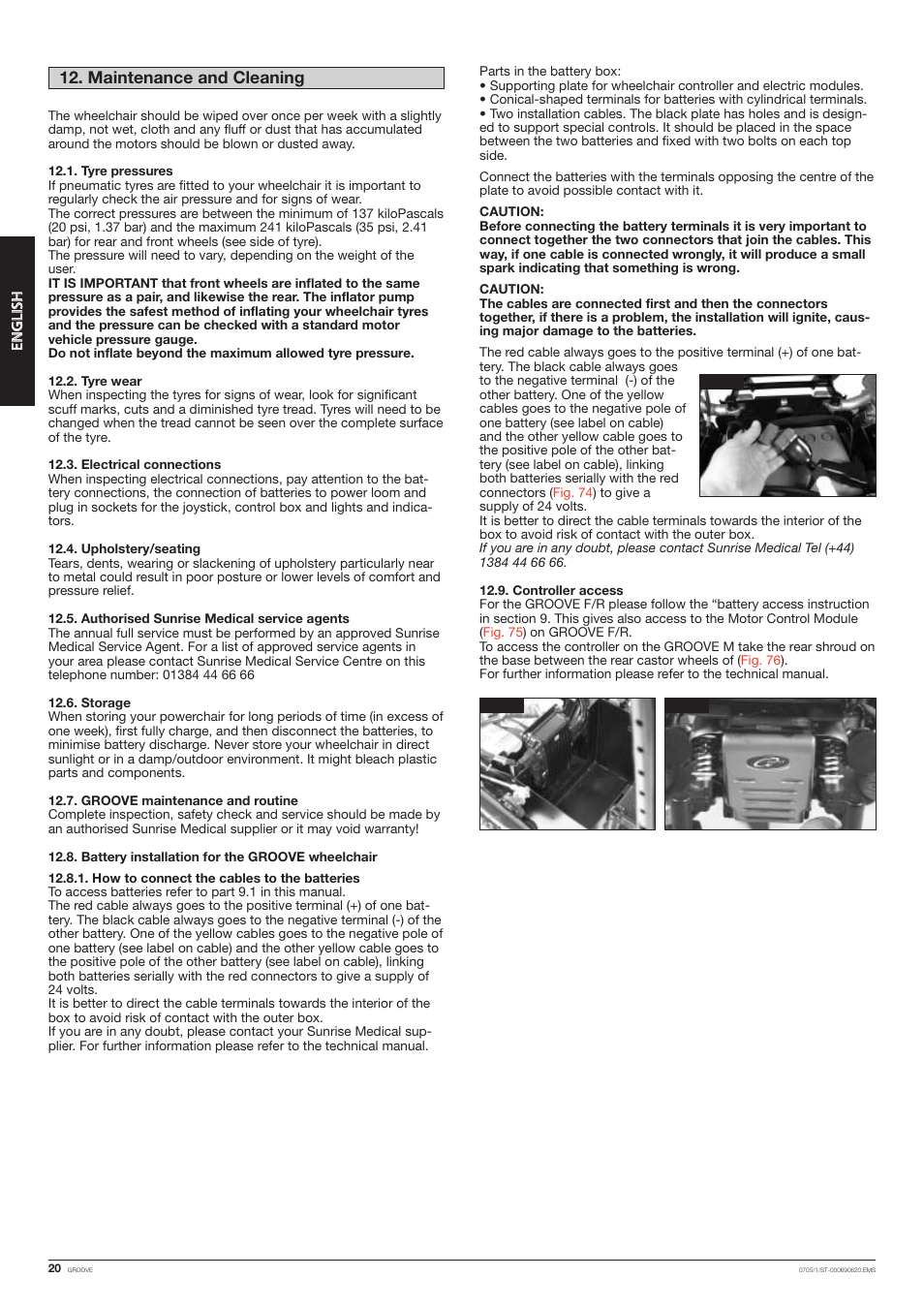 Maintenance and cleaning | Quickie Mfg. Wheelchair User Manual | Page 20 / 28