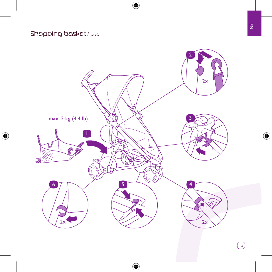 Shopping basket | Quinny Zapp Xtra DRU1042 User Manual | Page 13 / 28