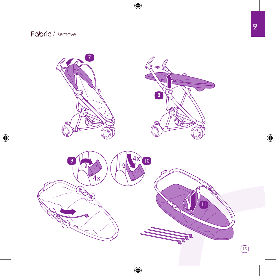 Fabric | Quinny Zapp Xtra DRU1042 User Manual | Page 15 / 28