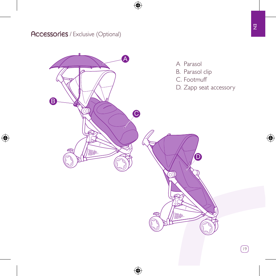 Accessories | Quinny Zapp Xtra DRU1042 User Manual | Page 19 / 28