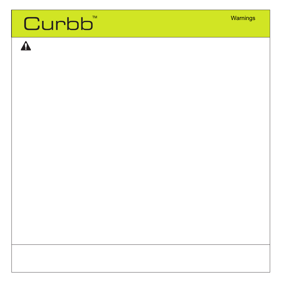 Warning – fall hazard | Quinny TM 06620 Curbb User Manual | Page 3 / 17