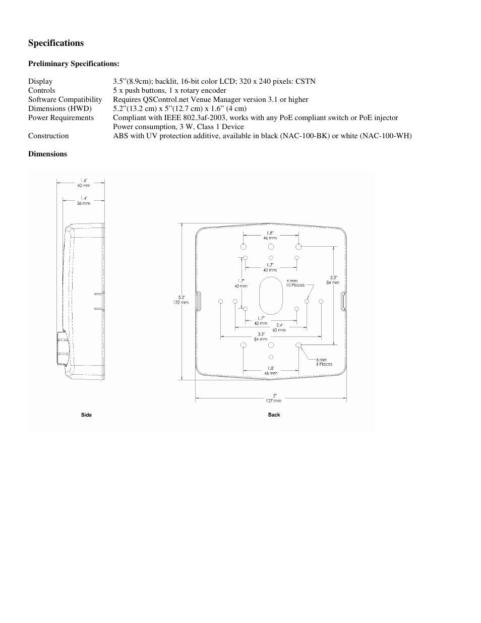 QSC Audio NAC-100-BK User Manual | Page 19 / 20