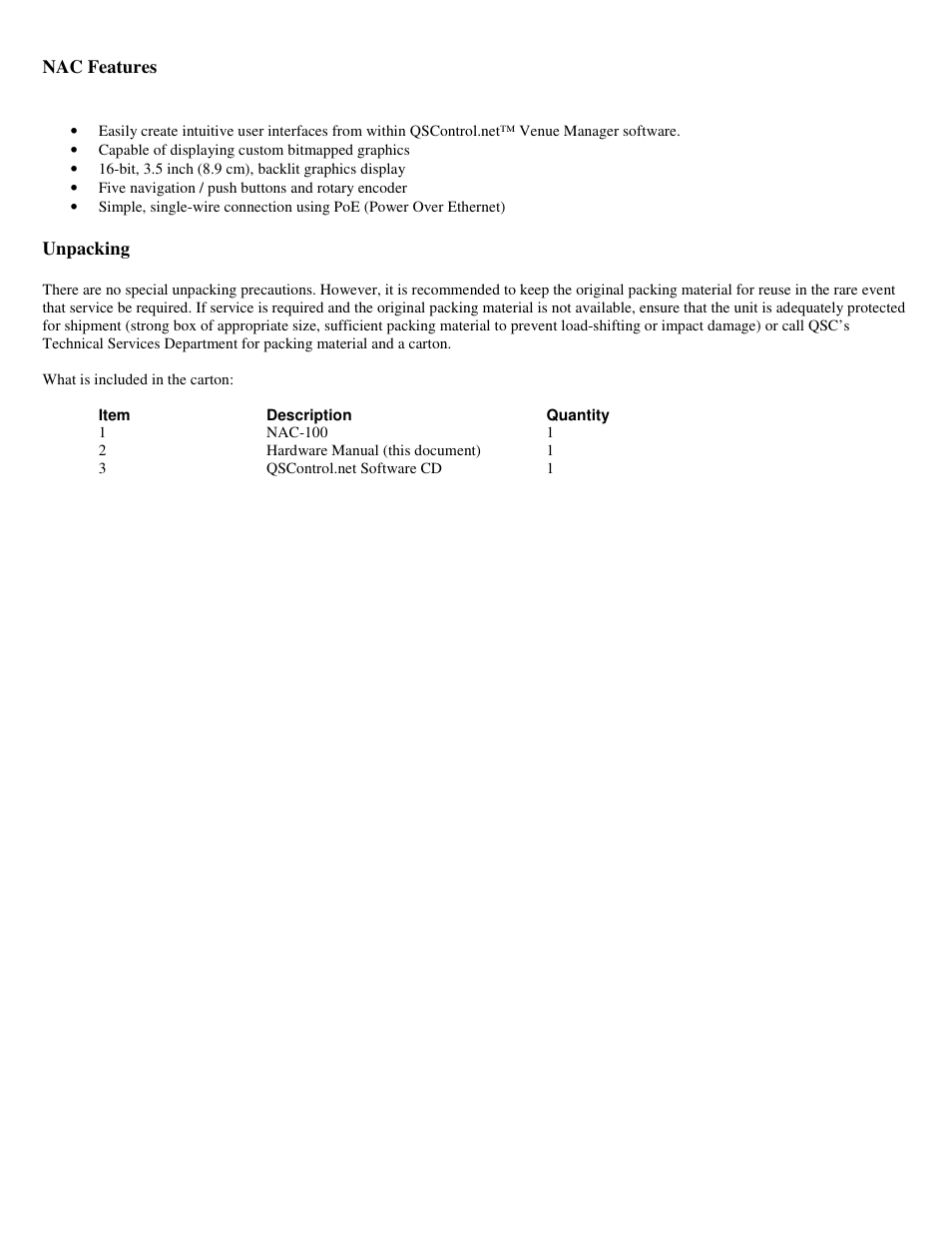 QSC Audio NAC-100-BK User Manual | Page 4 / 20