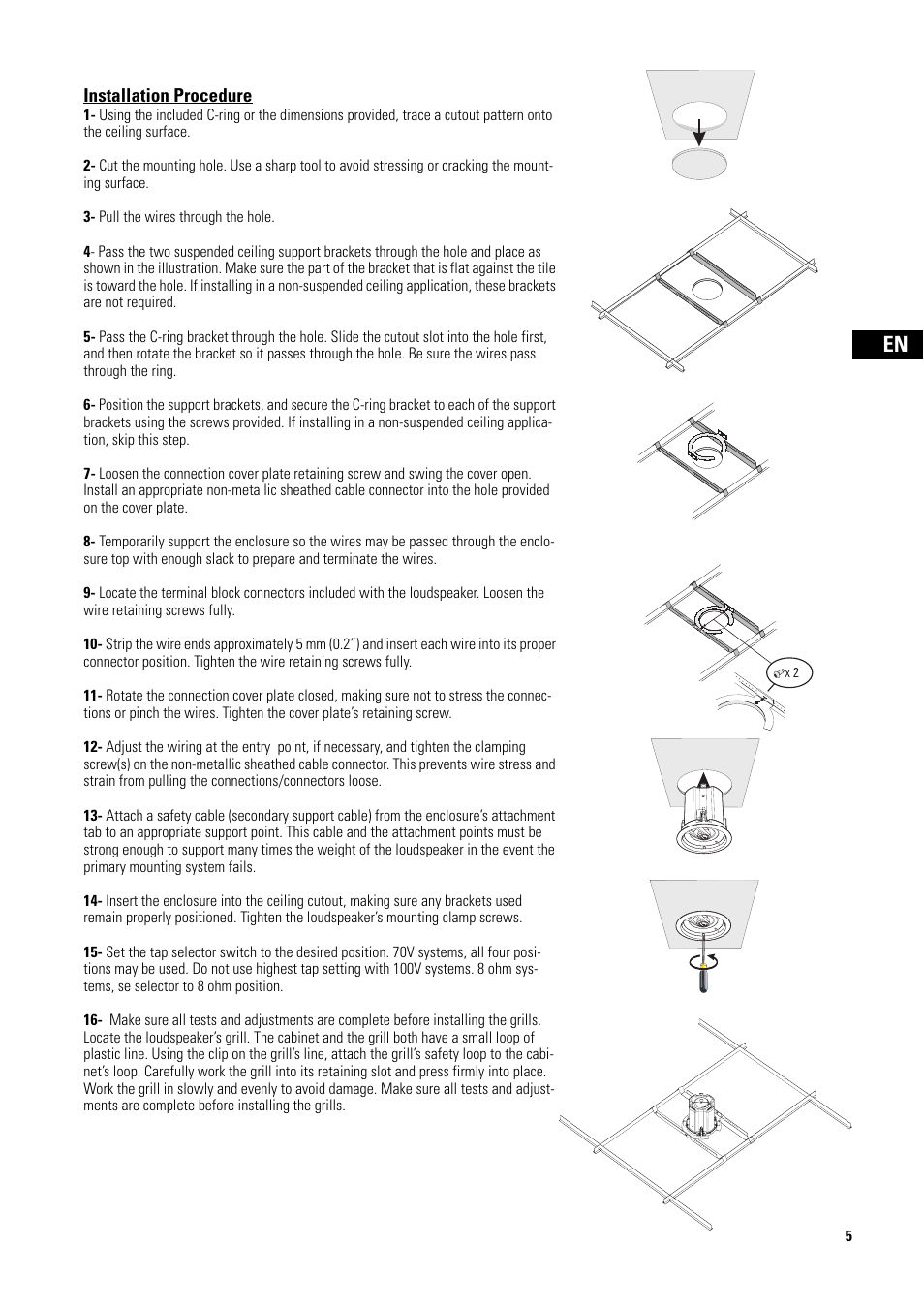 Installation procedure, Technische daten | QSC Audio D-CI52T User Manual | Page 5 / 24