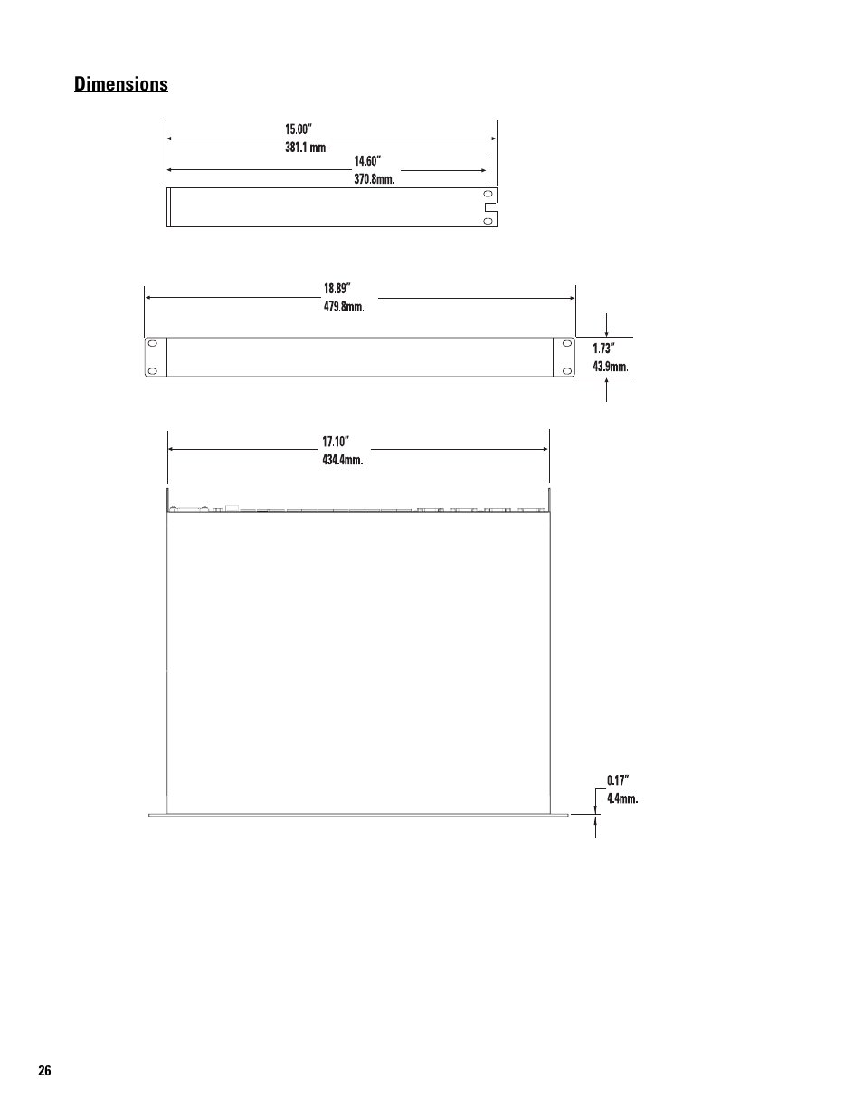 Dimensions | QSC Audio BASIS 914LZ User Manual | Page 26 / 28