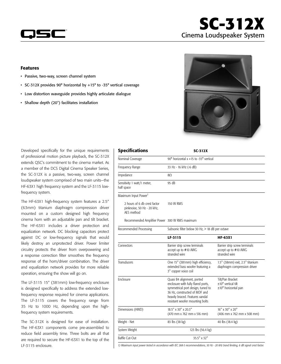 QSC Audio SC-312X User Manual | 26 pages