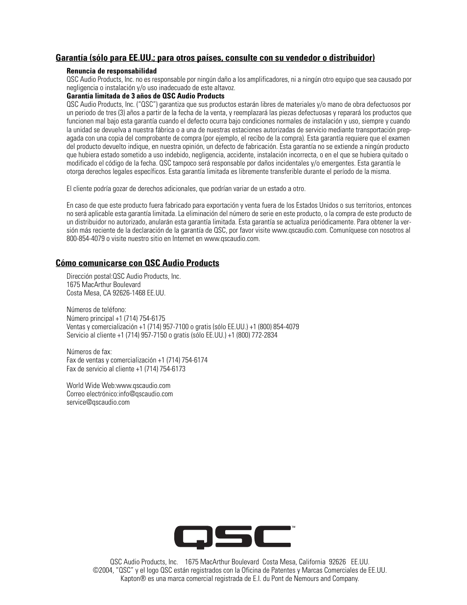 QSC Audio SC-312X User Manual | Page 14 / 26