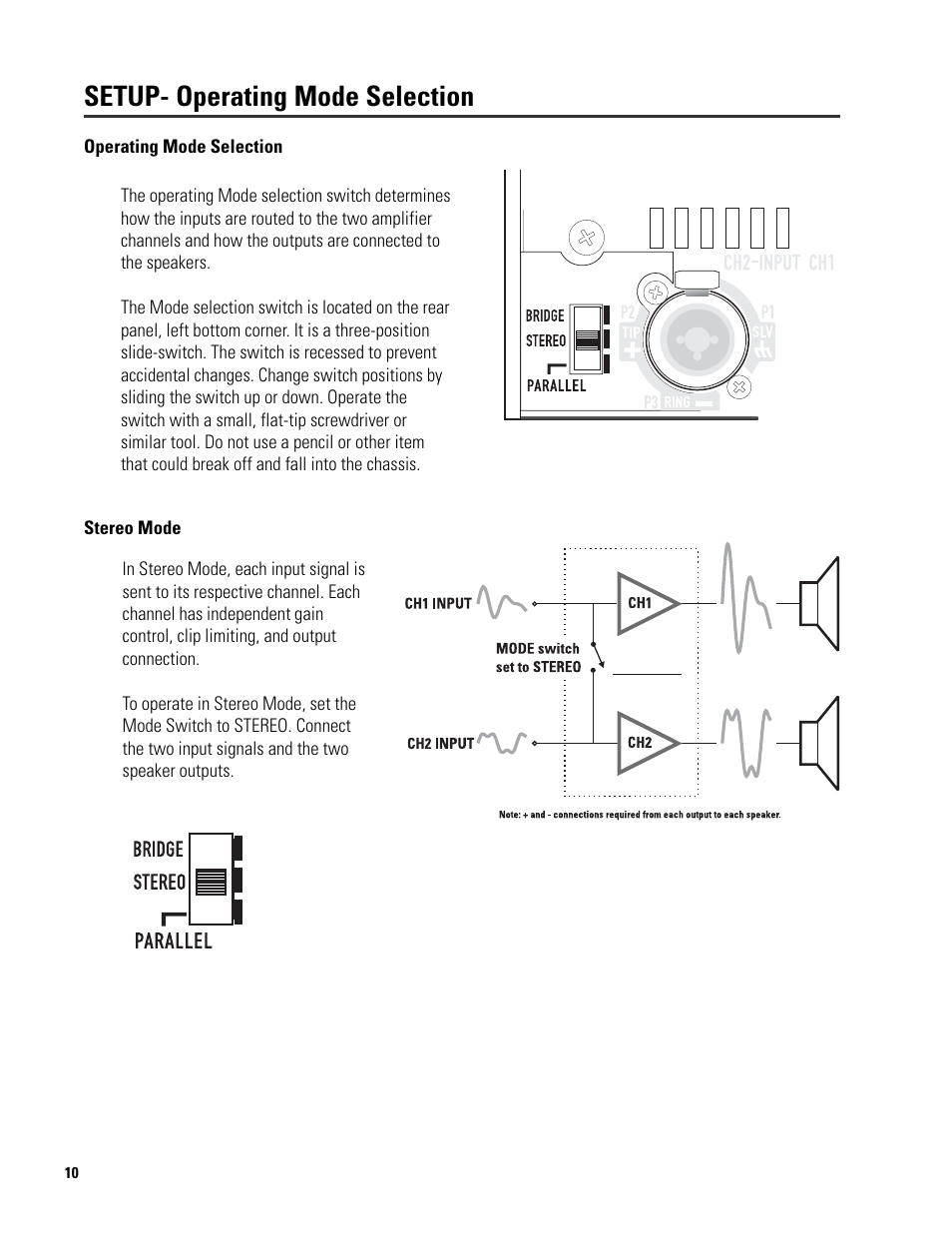 Setup- operating mode selection | QSC Audio 6.0 II User Manual | Page 10 / 28