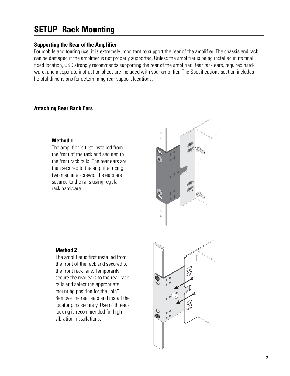 Setup- rack mounting | QSC Audio 6.0 II User Manual | Page 7 / 28