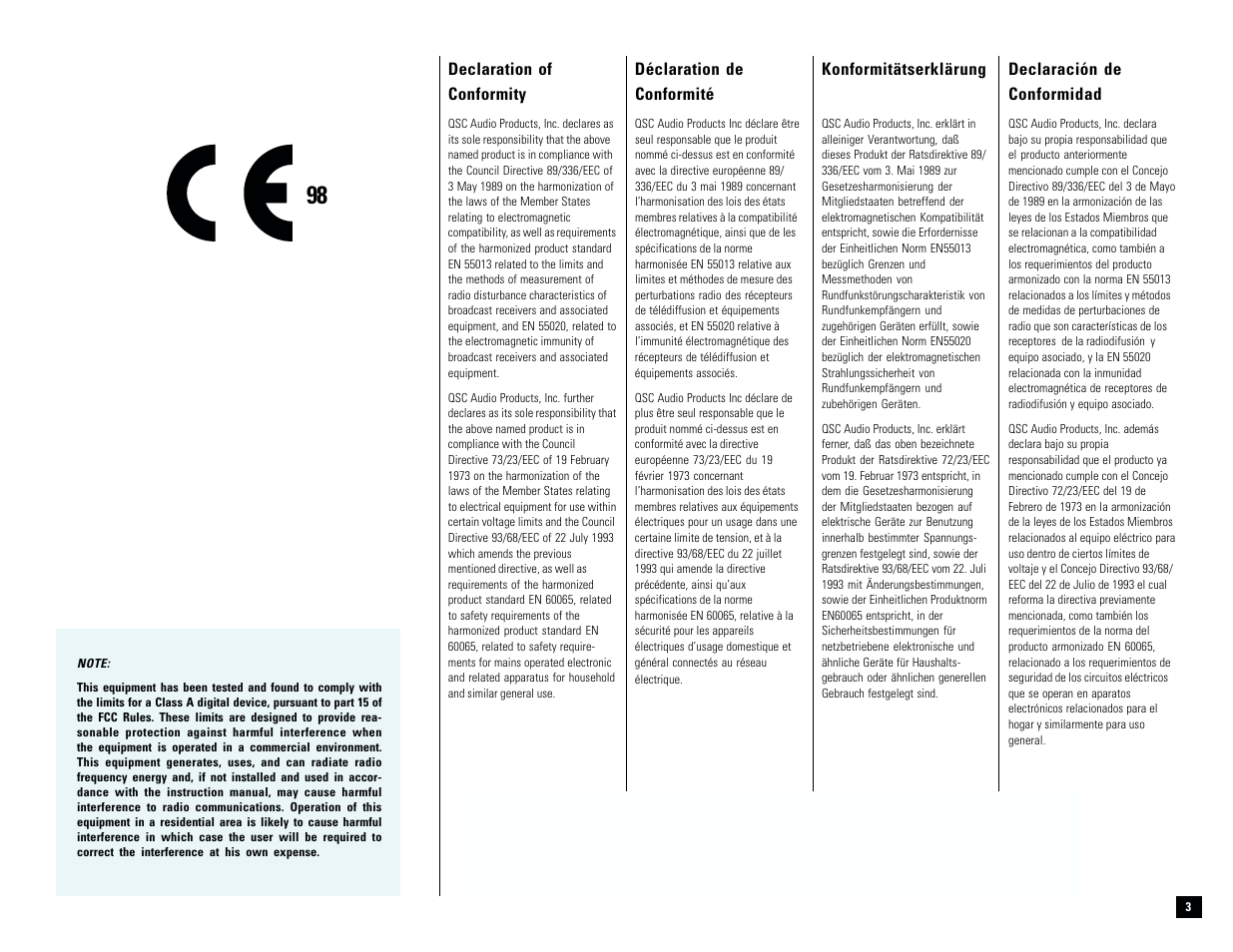 QSC Audio M PL-9.0PFC User Manual | Page 4 / 28