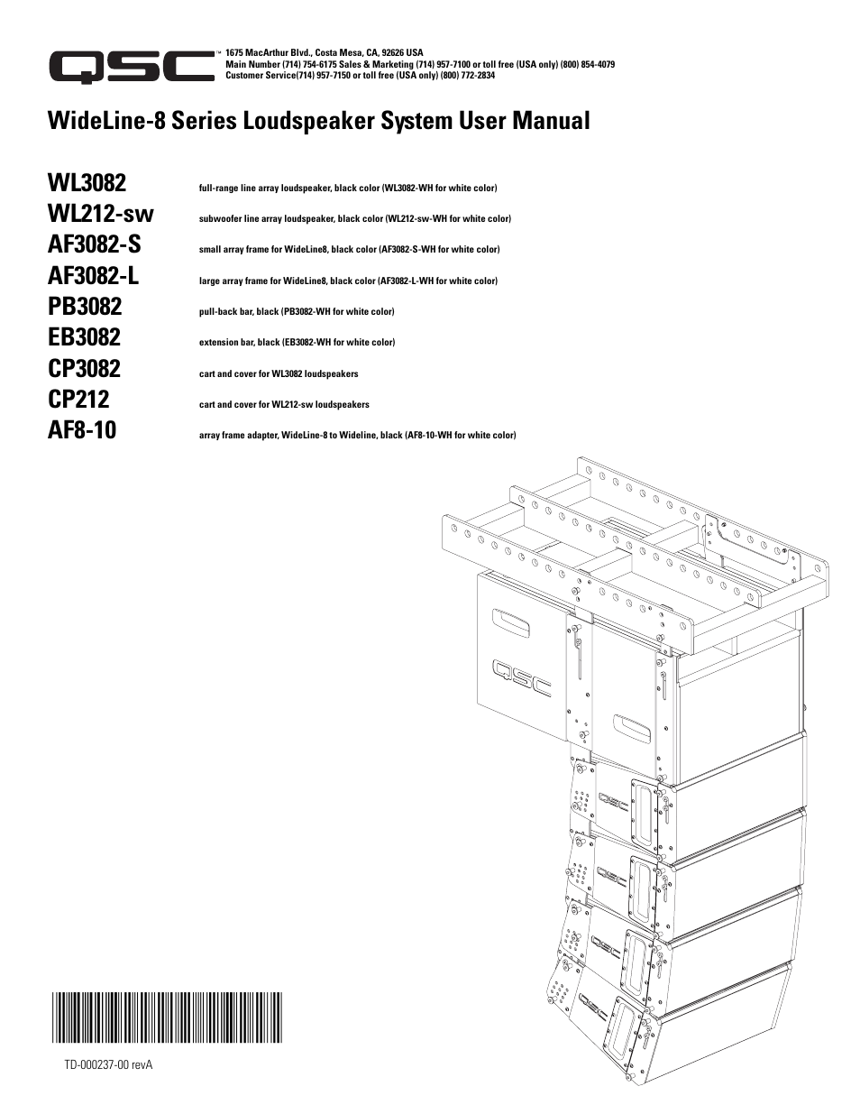 QSC Audio WL3082-WH User Manual | 20 pages