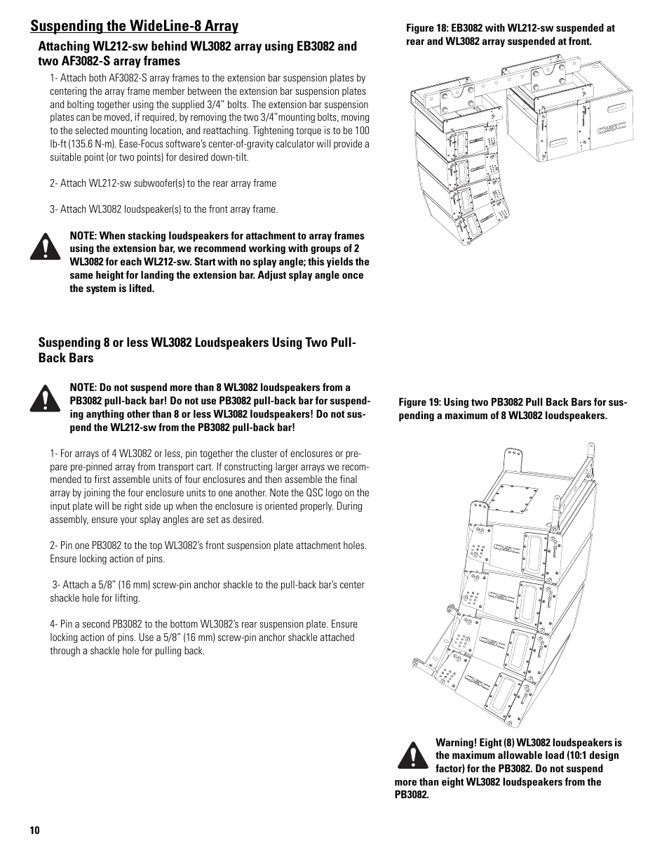 Suspending the wideline-8 array | QSC Audio WL3082-WH User Manual | Page 10 / 20