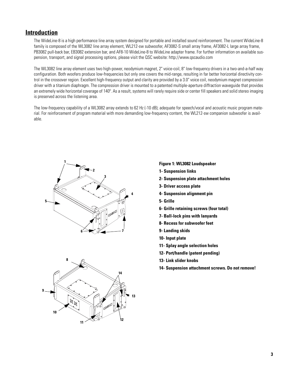 Introduction | QSC Audio WL3082-WH User Manual | Page 3 / 20